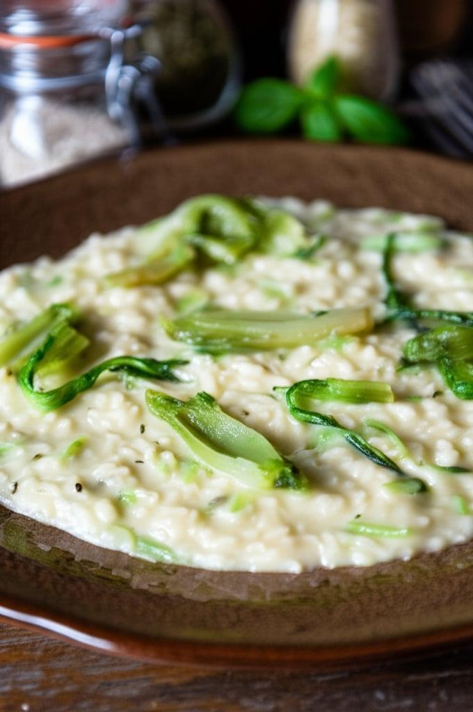 Risotto con pecorino e puntarelle