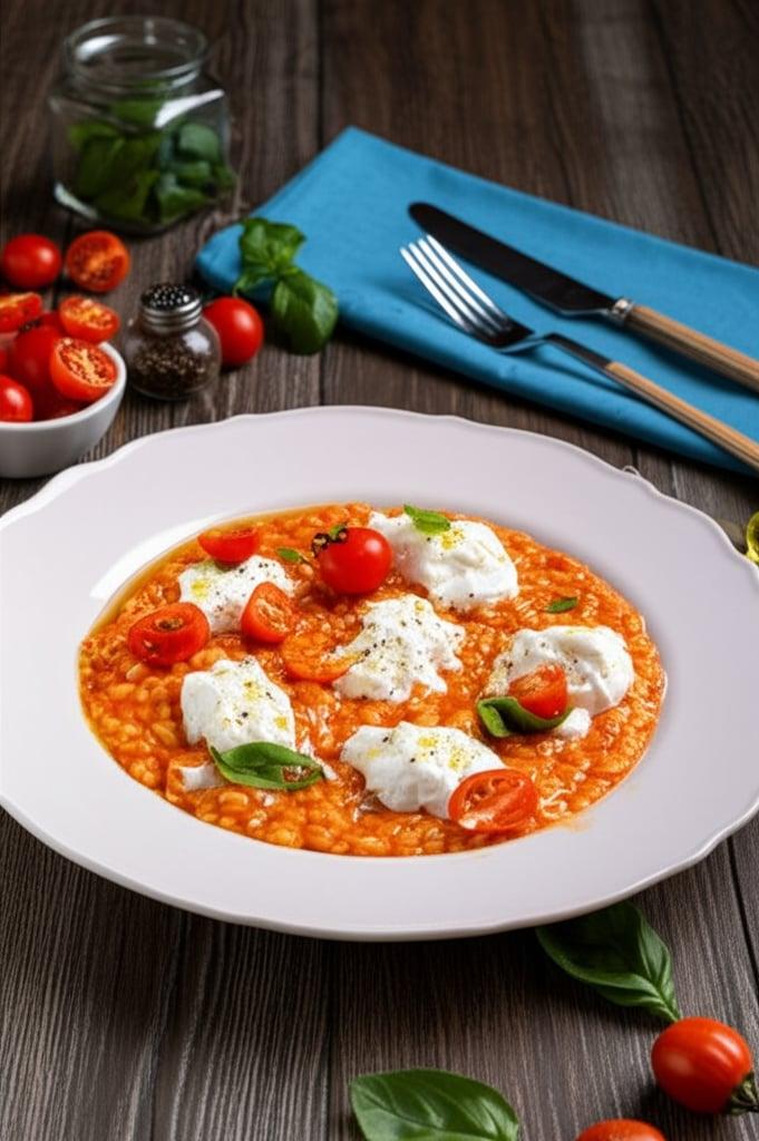 Risotto mit Tomaten und Burrata