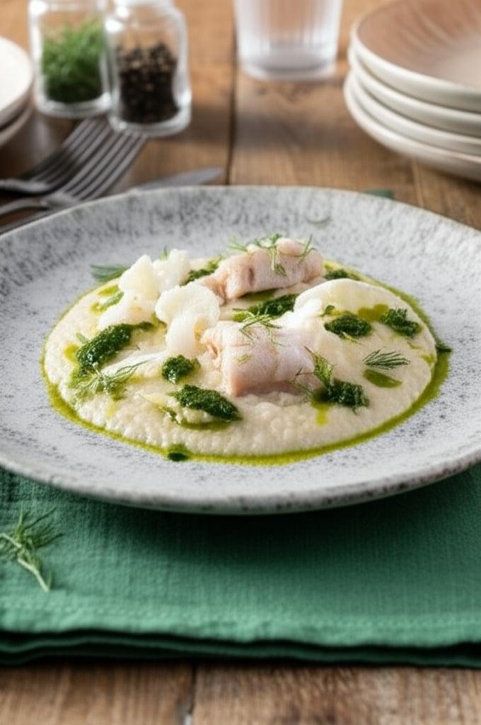 Sole Roll with Cauliflower Cream
