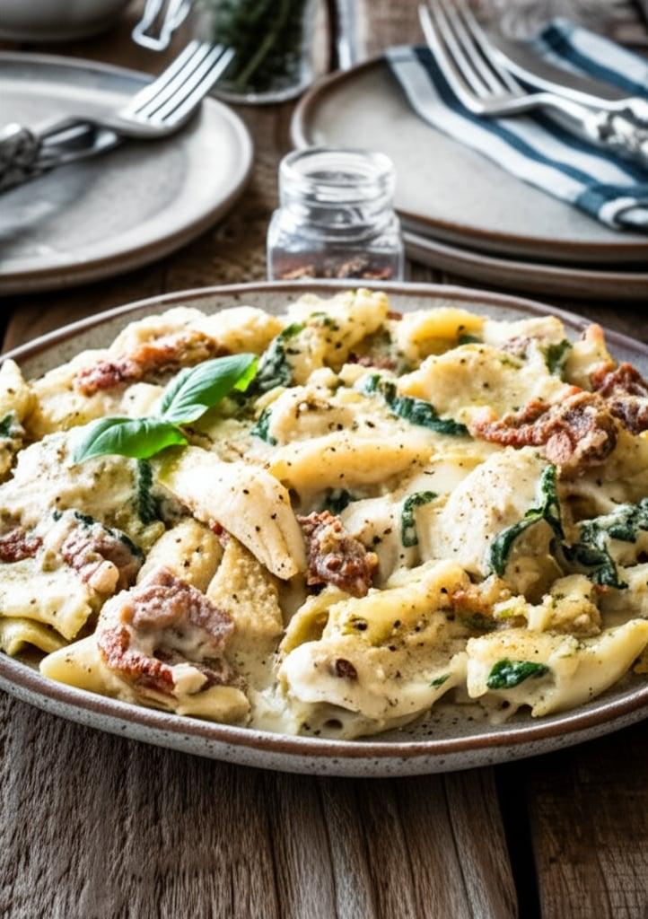 Slow Cooker Tuscan Chicken Pasta