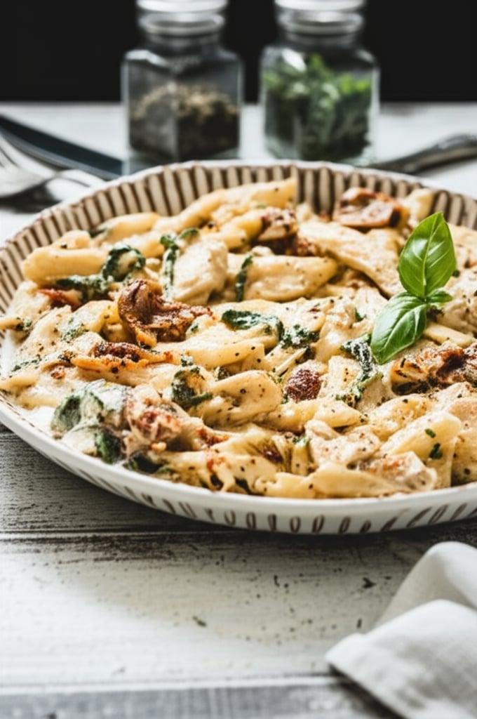 Slow Cooker Tuscan Chicken Pasta