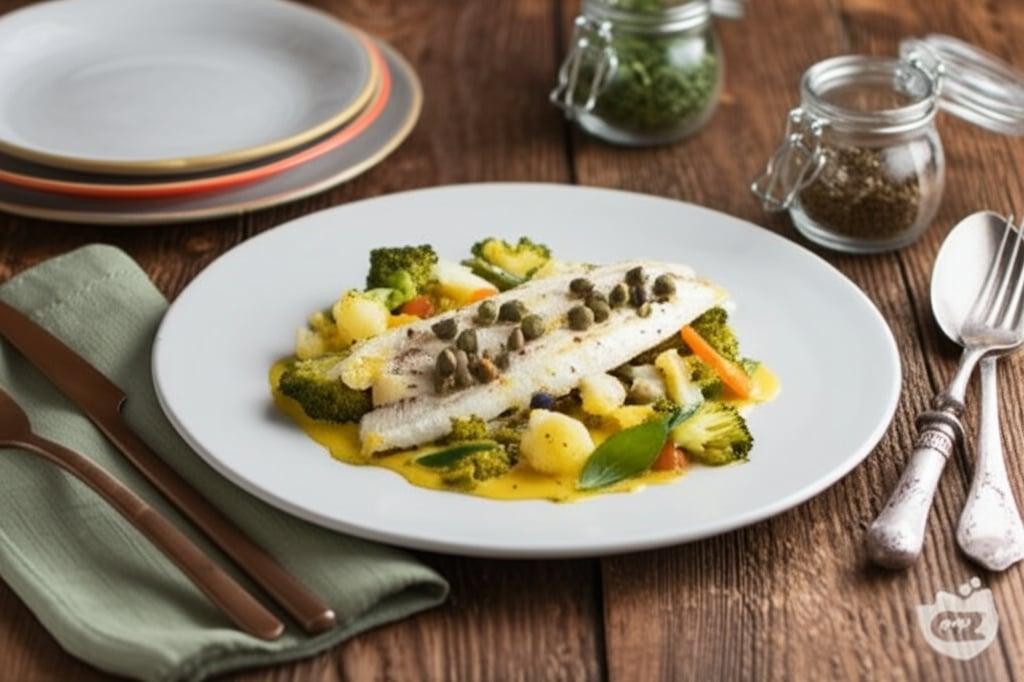 Sole in parchment with steamed vegetables