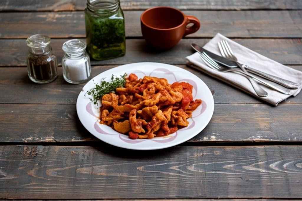Chicken strips with peppers