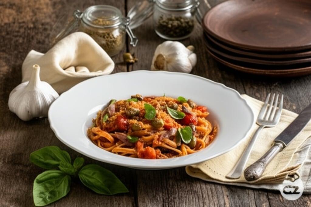 Stroncatura calabresa con tomates cherry y anchoas