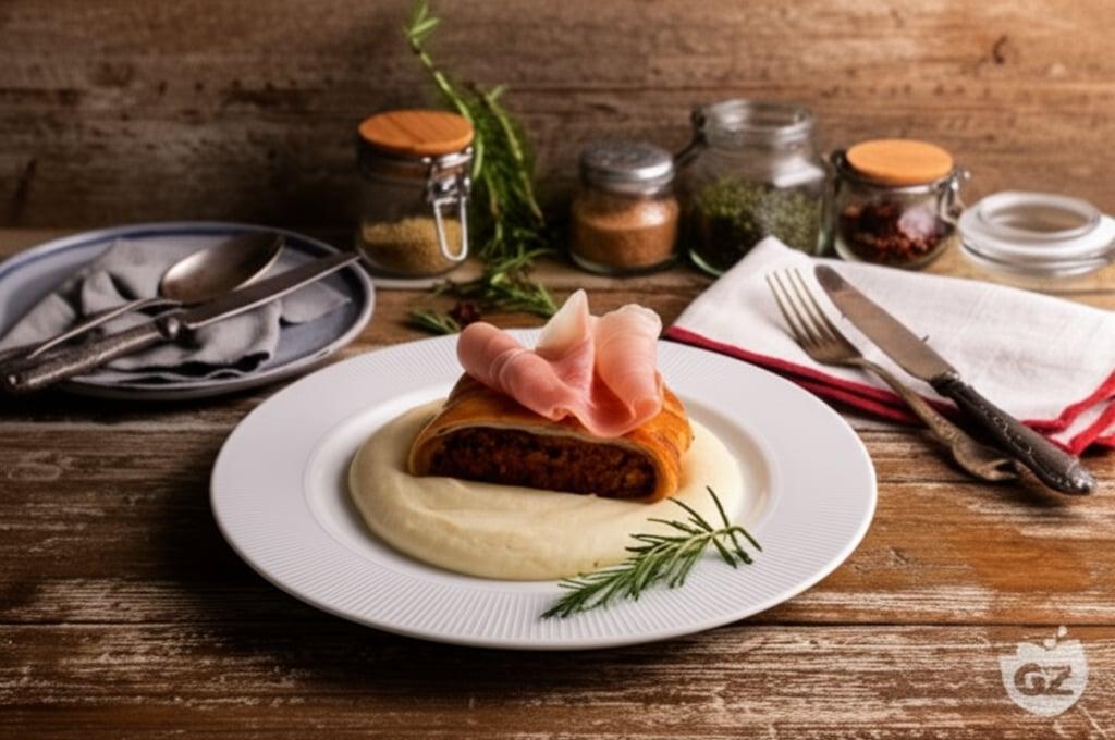 Savory Strudel with Lentil Ragu and Prosciutto