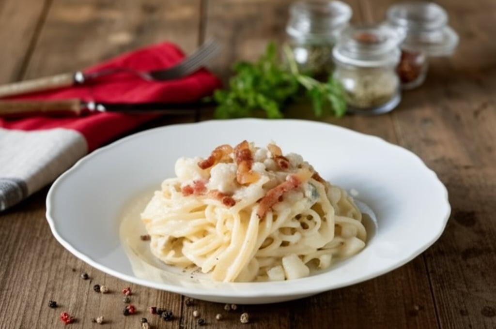 Tonnarelli alla gricia con baccalà