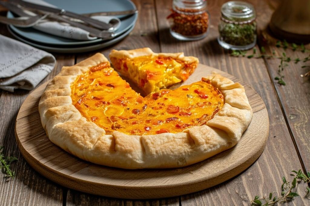 Savory pie with peppers and saffron