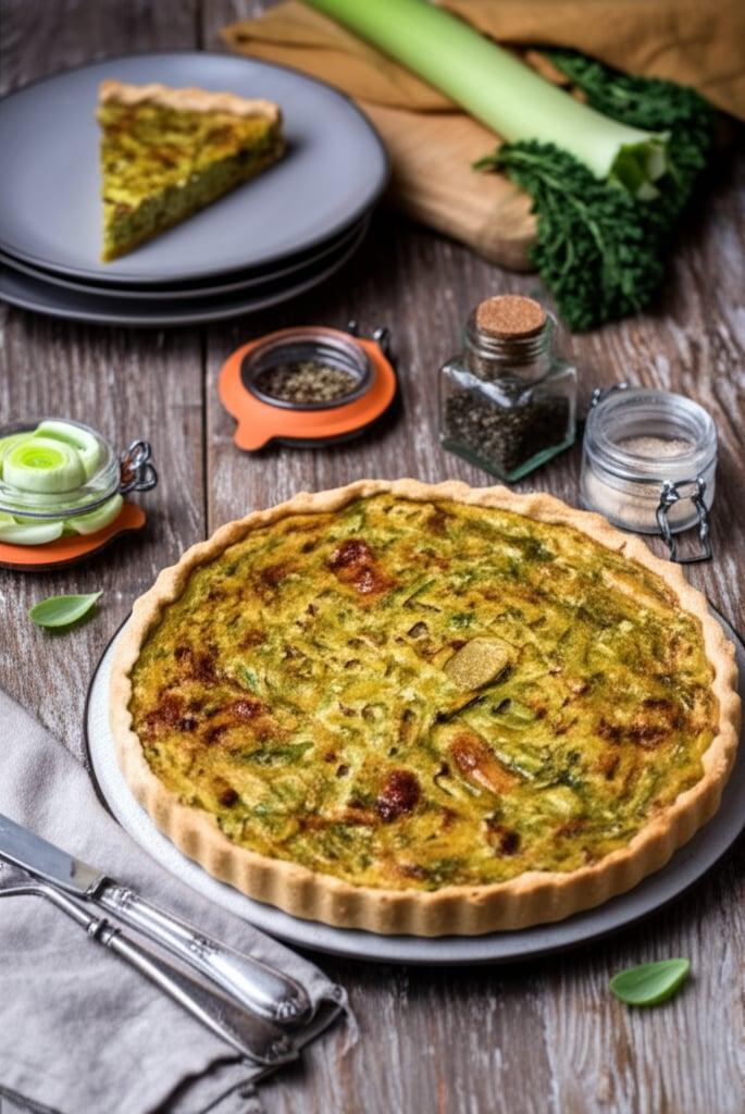 Torta salata con porri e brie