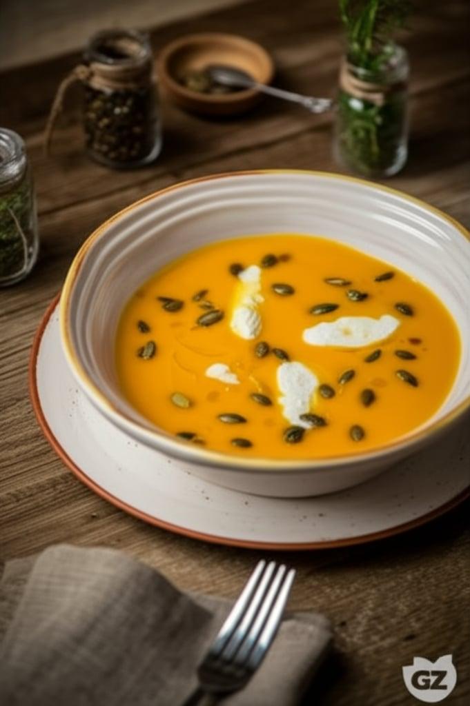 Pumpkin and Goat Cheese Soup