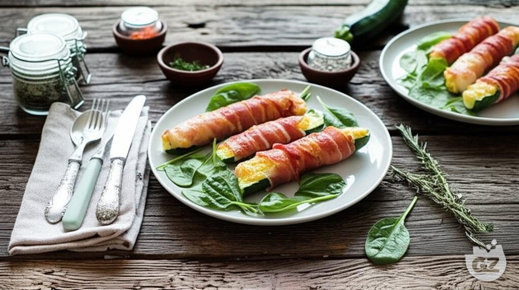 Calabacín al horno con bacon